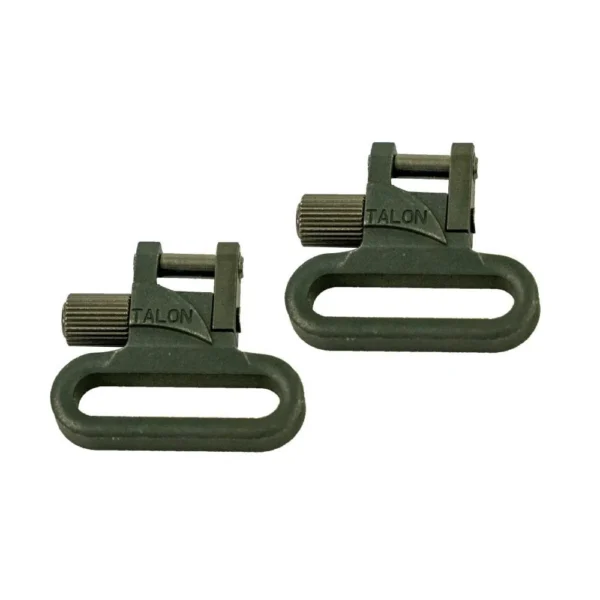 Outdoor Connection Talon Swivel with Lock, two dark green swivels with locking knobs