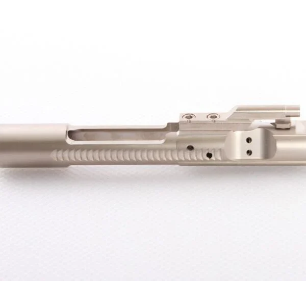 FOSTECH Complete Bolt Carrier Group, silver nickel boron finish, right-side view