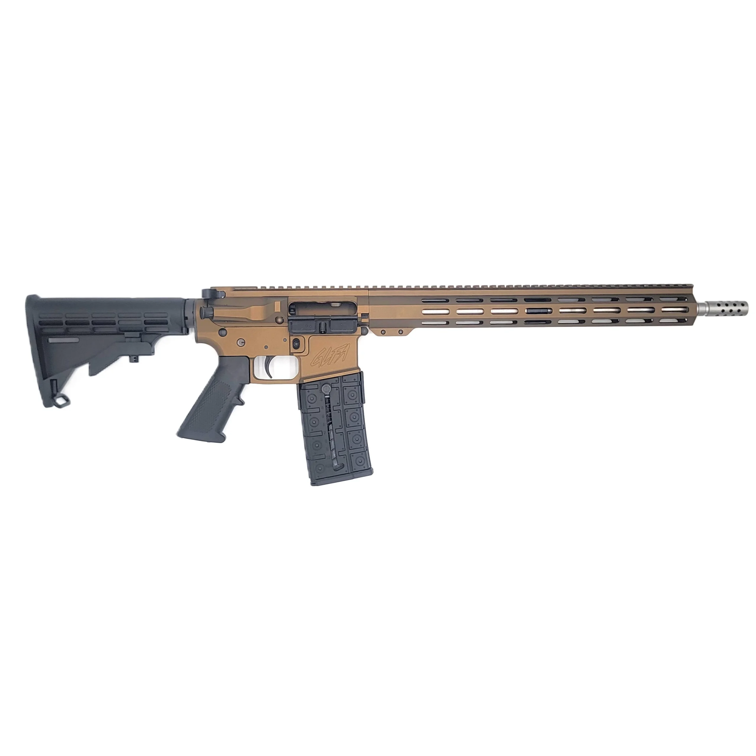 primary-34648 10 Ring GLFA CA Compliant Rifle .223 Wylde 10rd Mag(1) 16'' Stainless Threaded Barrel Bronze Titanium Cerakote