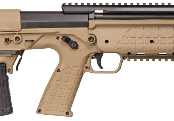 Kel-Tec RDB17 Rifle, right-side view with tan body, black magazine and top rail