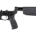 Bravo Company BCM CMPLT LWR MK2 RMS MOD 0 BLK BLEM, right side with black grip and stock