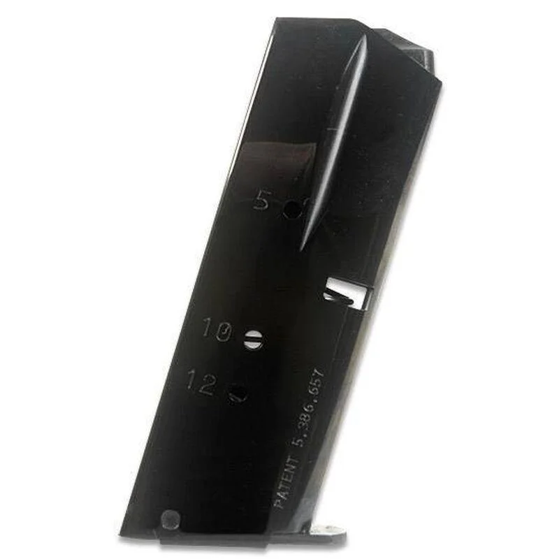 primary-34672 Kel-Tec P11/P15 Handgun Magazine, black angled front view with numbered witness holes
