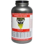 Shooters World Precision Rifle Powder, black bottle with red and white label, front view