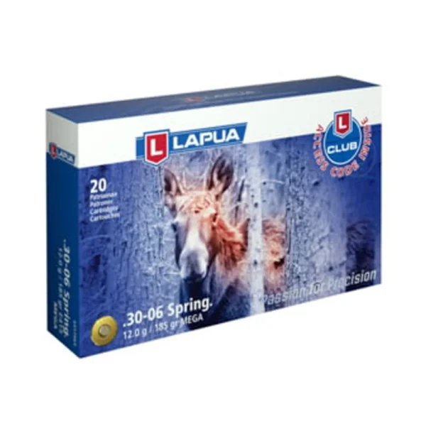 Lapua Ammunition Lapua Rifle Ammo 30-06 Springfield 185gr Mega Soft Point bx/20