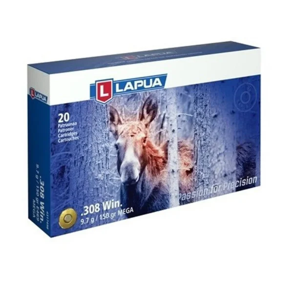 Lapua Ammunition Lapua Rifle Ammo 308 Winchester 150gr Mega Soft Point bx/20