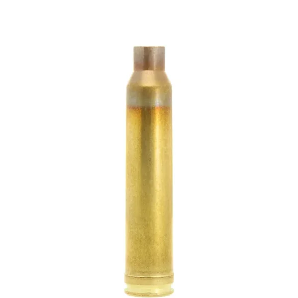 Lapua Unprimed Brass Rifle Cartridge Cases single brass case shown upright