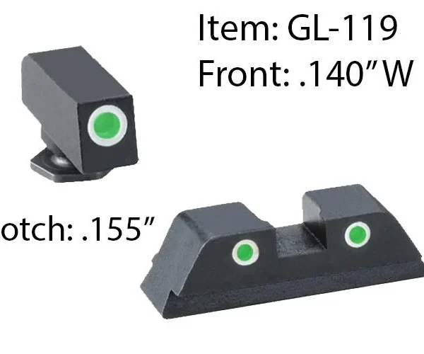 Ameriglo Classic Tritium Night Sight Set 3-Dot for Glock 20 21 29 30 31 32 36 40 41
