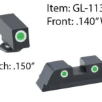 Ameriglo Classic Style 3-Dot Night Sight Set for Select Glocks / Front Tritium - Green / Front Outline - White / Rear Tritium
