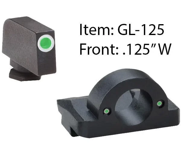 Ameriglo Ghost Ring Night Sight Set for Select Glocks / Front Tritium - Green / Front Outline - White / Rear Tritium - Green