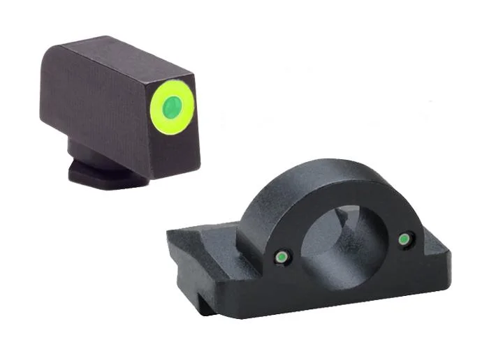 primary-34885 Ameriglo Ghost Ring Night Sight Set for Glock Models 17.19.26 - Green Outline