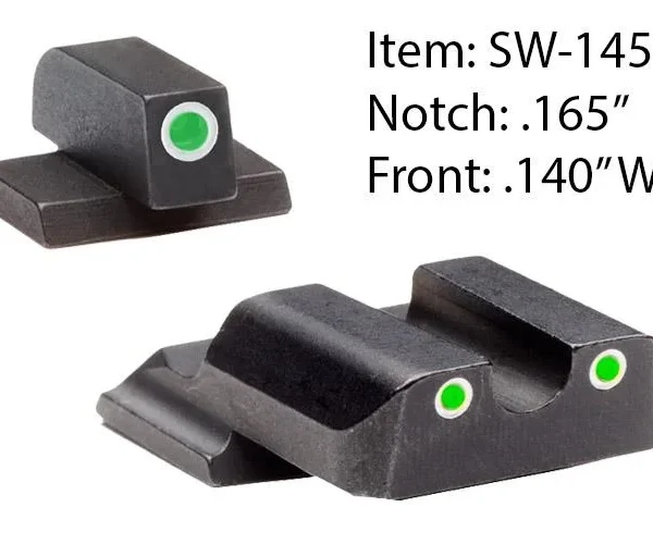 Ameriglo Classic Style Night Sight Set for S&W M&P Shield / Front Tritium - Green / Front Outline - White / Rear Tritium