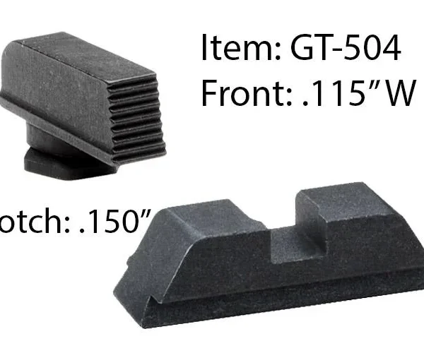 Ameriglo Defoor Performance Black Sight Set for Glock 17-39 / Front Width .115" / Rear Notch .150"
