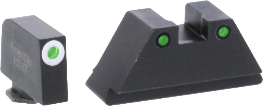 primary-34917 Ameriglo Green Tritium Round Outline White .315/black .392 for Glock TallSuppressor