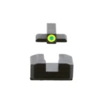 Ameriglo Green Tritium LumiGreen Outline Front Black Serrated Rear, front and rear sight views