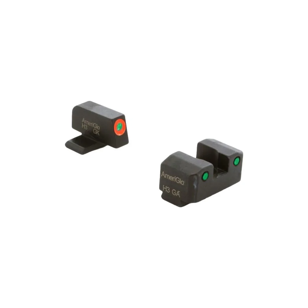primary-34950 Ameriglo Trooper Tritium Handgun Sight Set for Sig with #8 Front and #8 Rear Green Rear Green with Orange Front