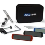 ACCUSHARP PRECISION 3 STONE KIT, three sharpening stones, guide rods, clamp and black case