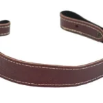 Keystone Sporting Arms Chipmunk Sling, curved brown leather sling with white stitching