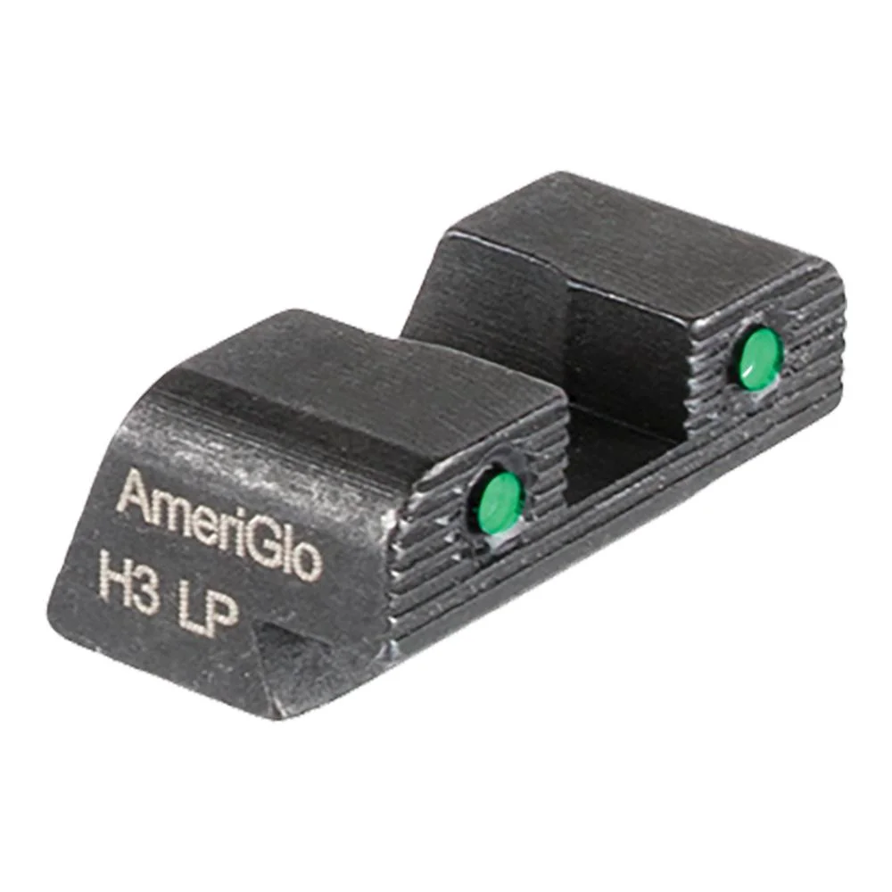 primary-35005 Ameriglo Tritium 2-Dot Handgun Night Sights .240" Square Notch with Serration Hellcat OSP Green with Black