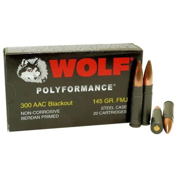 Wolf Performance Ammunition Wolf Polyformance Rifle Ammunition .300 Blackout 145gr FMJ 1985 fps 20/ct