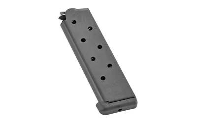 CMC Products Power 8RD 45ACP black magazine, angled side view with witness holes