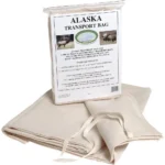 Alaska Game Bags Transport Bag 36 x 48-inch, folded cream bag with straps beside clear package