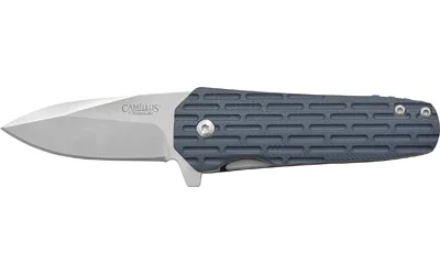 primary-3508 CAMILLUS WEDGE FOLDING KNIFE, right-side view with silver blade and textured gray handle