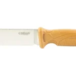 CAMILLUS SWEDGE 8.75 TAN W/SHEATH, right-side view with silver blade and textured tan handle