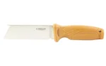 CAMILLUS SWEDGE 8.75 TAN W/SHEATH, right-side view with silver blade and textured tan handle