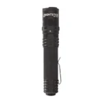 NIGHTSTICK USB TURBO FLASH/FLD 1100L, black cylindrical flashlight with pocket clip, side view