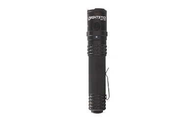 primary-3511 NIGHTSTICK USB TURBO FLASH/FLD 1100L, black cylindrical flashlight with pocket clip, side view
