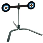 Do-All Outdoors Heli Handgun Spinning Target, black metal stand with two round targets