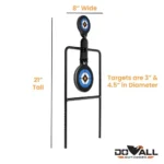 Do-All Rebar Handgun Spinner, black two-target spinner shown from front with support legs