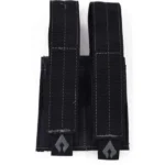 Advance Warrior Solutions Pistol Double Mag Pouch Black, black twin pouch, front view