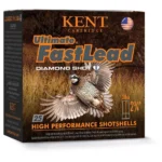 Kent Ultimate FastLead Upland Shotshell, brown box front with flying bird artwork