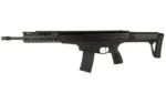 Primary Weapons Systems UXR Elite rifle, left-side view in black with magazine and adjustable stock