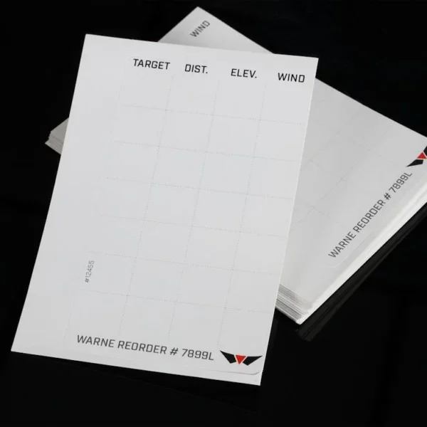 Warne Manufacturing Company Warne Data Card Label Refills for Warne Skyline Precision Mount - 50/pk