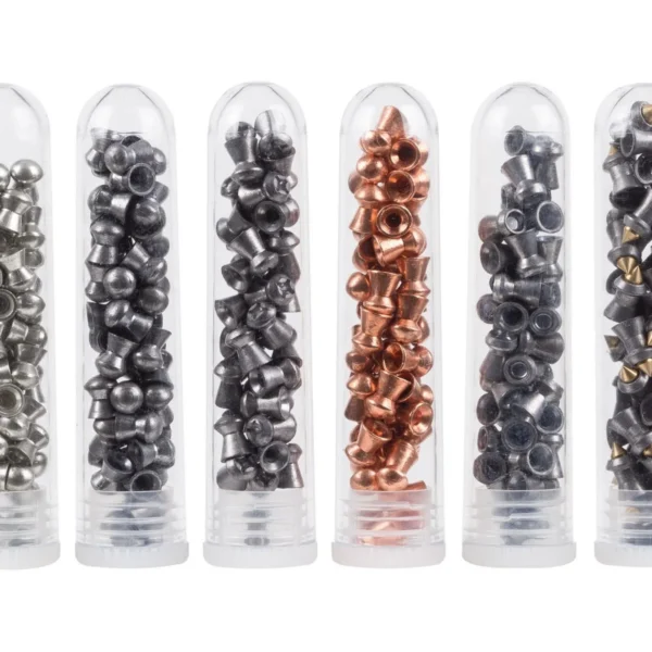 Hatsan USA H&N Hunting-Sampler Type II, six clear tubes containing assorted pellets