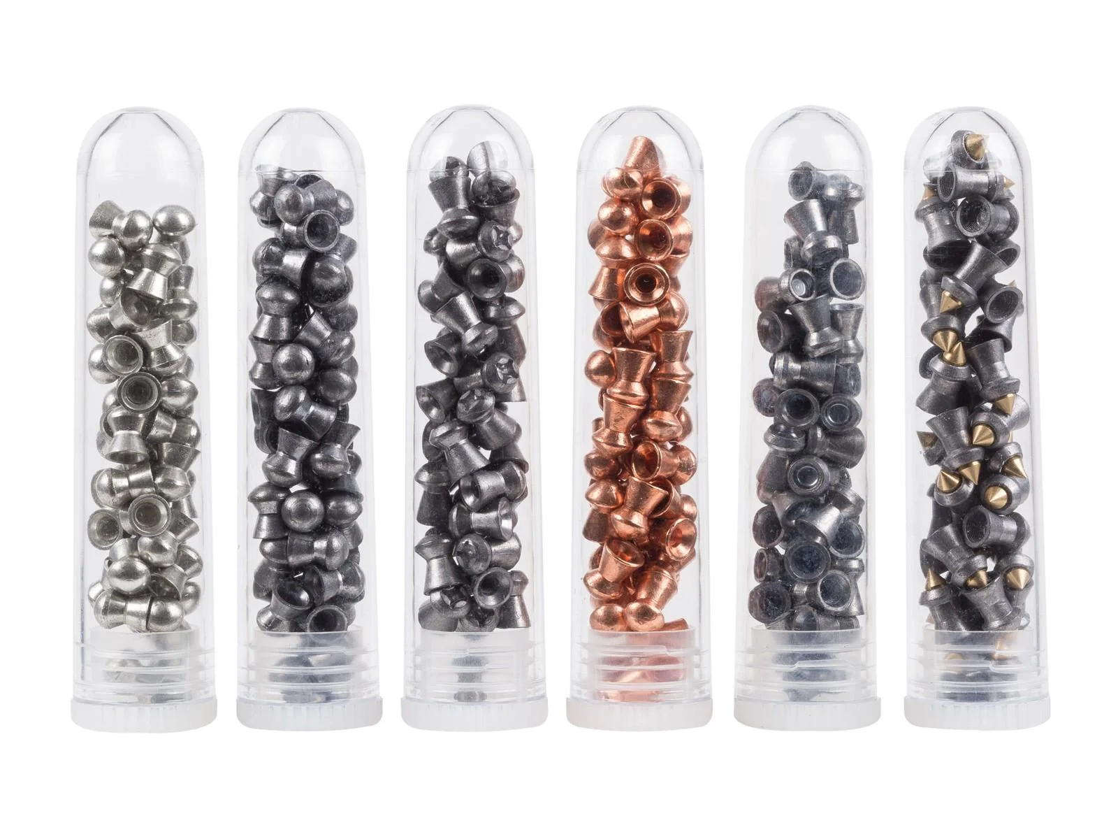 primary-35368 Hatsan USA H&N Hunting-Sampler Type II, six clear tubes containing assorted pellets