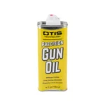 OTIS PRECISION GUN OIL 4 OZ yellow aerosol can with gray cap, front view