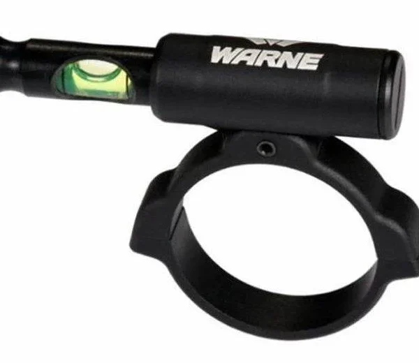 Warne Universal Scope Level, black circular mount with horizontal green bubble level