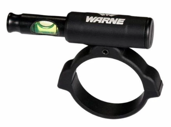 primary-35435 Warne Universal Scope Level, black circular mount with horizontal green bubble level