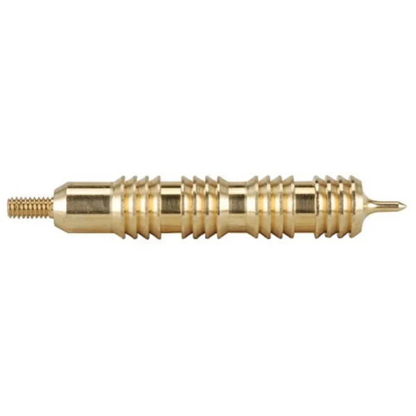 Montana X-Treme Brass Cleaning Jag, gold-tone side view with threaded end and ribbed body