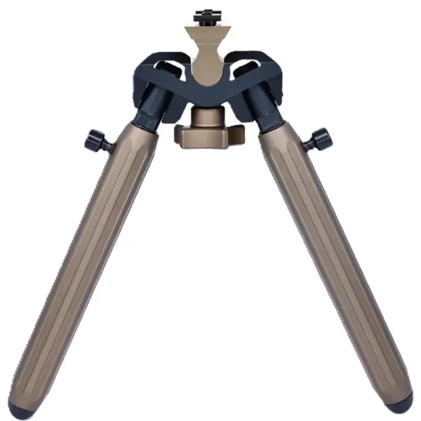 Warne Aluminum Vapor Bipod, front view in flat dark earth with two extended legs