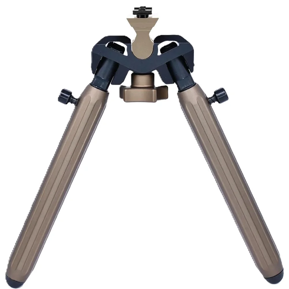 primary-35459 Warne Aluminum Vapor Bipod, front view in flat dark earth with two extended legs
