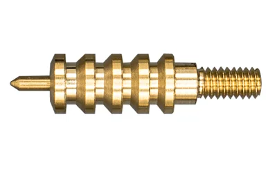 OTIS 9MM PIERCE POINT JAG BRASS side view with pointed tip, ribbed body and threaded end