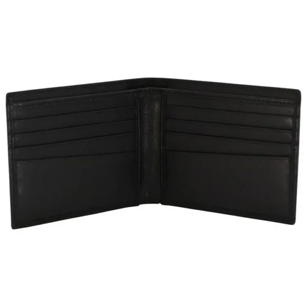 Rugged Rare Smith & Wesson Bifold Wallet Black, open front view with multiple card slots