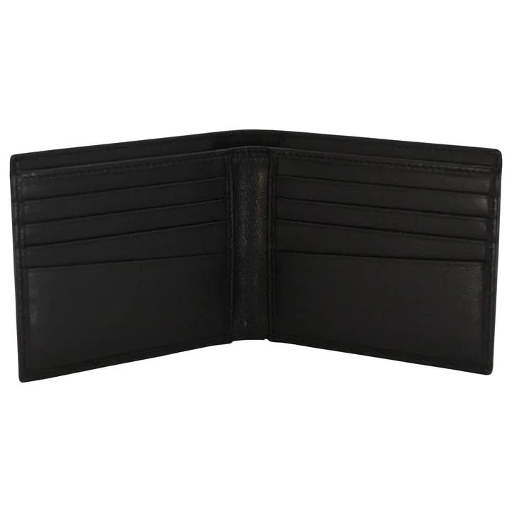 primary-35514 Rugged Rare Smith & Wesson Bifold Wallet Black, open front view with multiple card slots