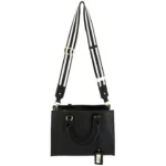 Rugged Rare Cameleon Remi Concealed Carry black handbag with long shoulder straps, front view