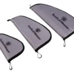 AOB Smith & Wesson Defender Handgun Case, three grey zippered cases in graduated sizes