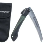 AOB Hooyman Megabite Hunters Combo, folding saw open beside black sheath and spare blade